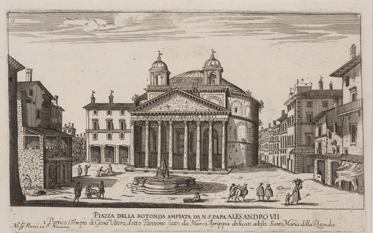 Kilátás a Pantheonra, 1778-92 körül (rézkarc) alkotó: Giovanni Battista Piranesi