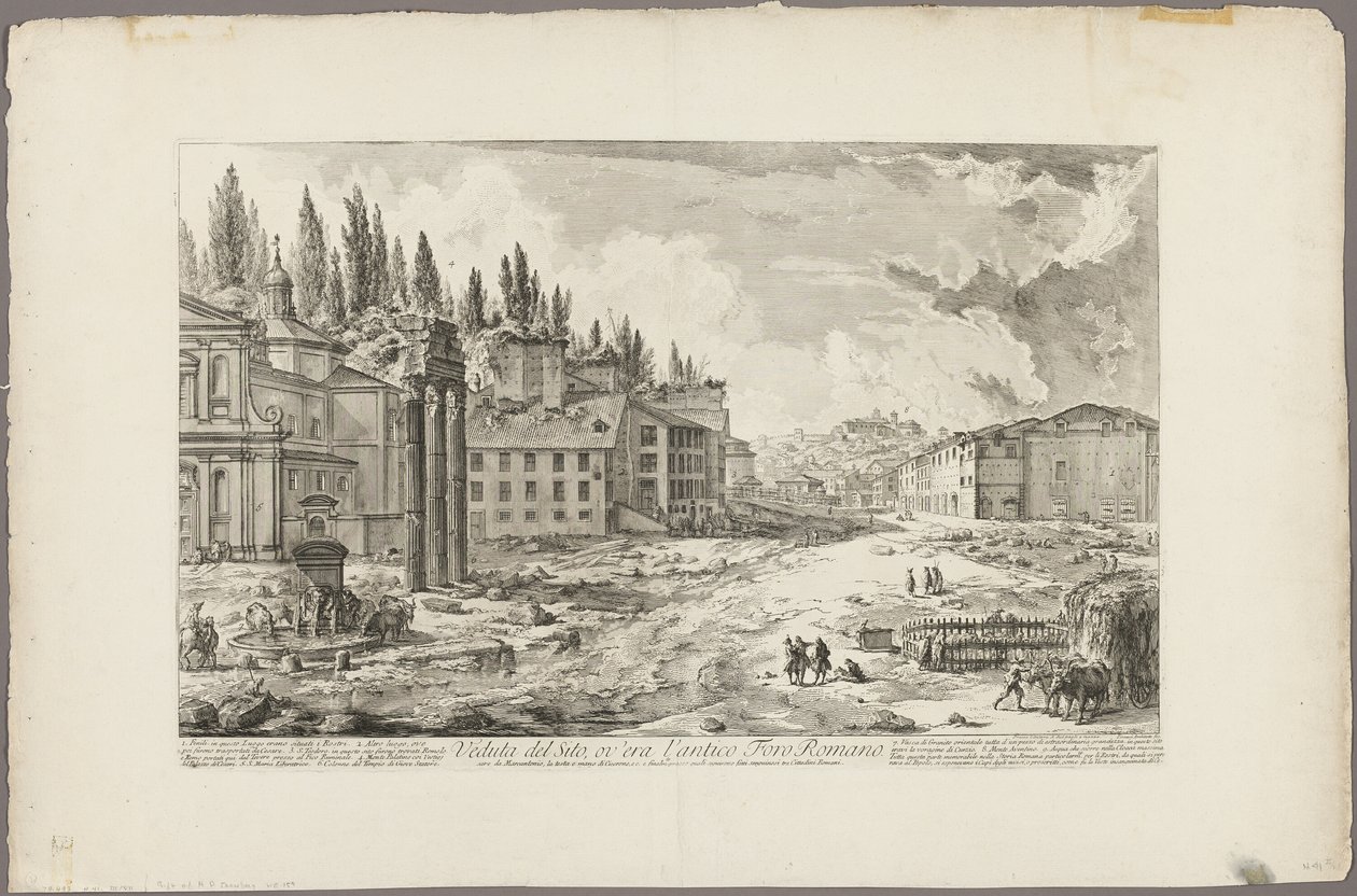 Kilátás az ókori Római Fórum helyszínére, a Római kilátásból alkotó: Giovanni Battista Piranesi
