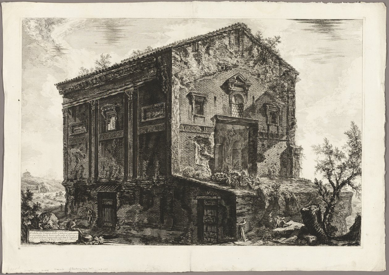 Kilátás a Camenae-templomra, a Római kilátásból alkotó: Giovanni Battista Piranesi