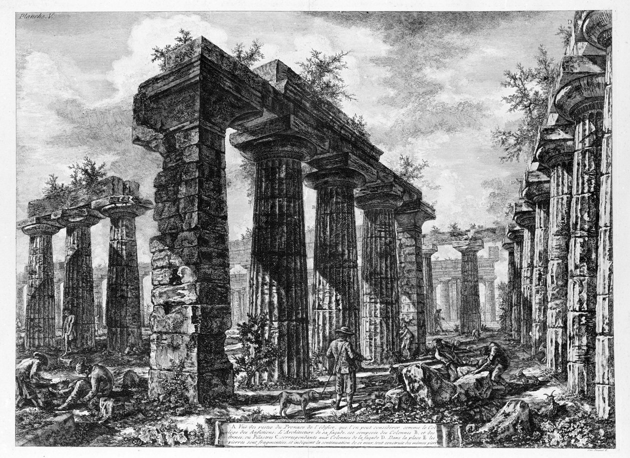 Kilátás a Paestum templomaira (litho) alkotó: Giovanni Battista Piranesi