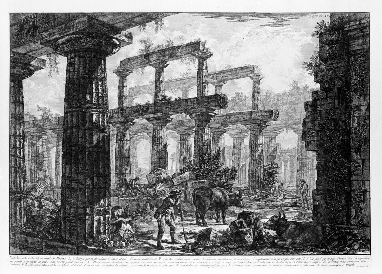 Kilátás a Paestum templomaira (litho) alkotó: Giovanni Battista Piranesi