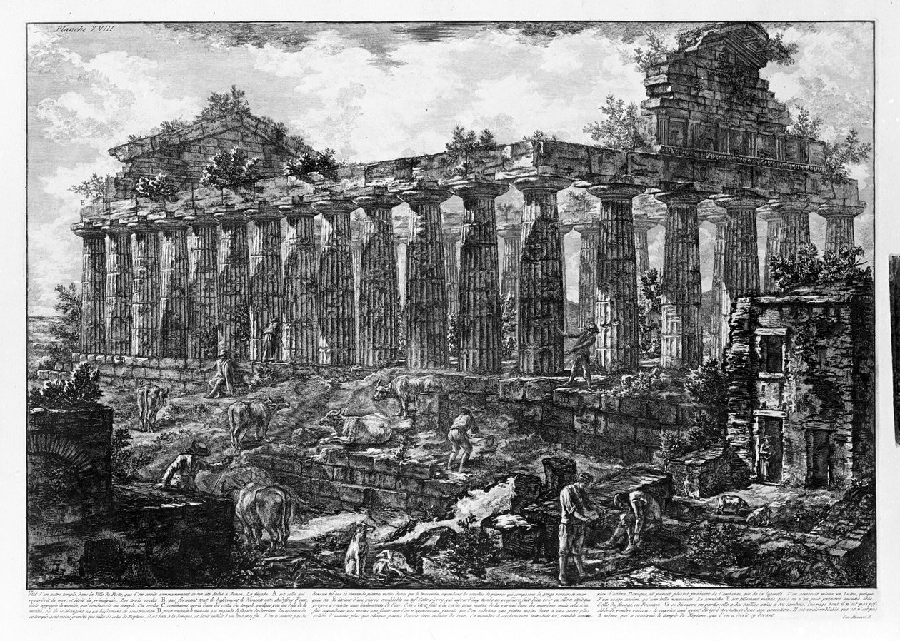 Kilátás a Paestum templomaira (litho) alkotó: Giovanni Battista Piranesi