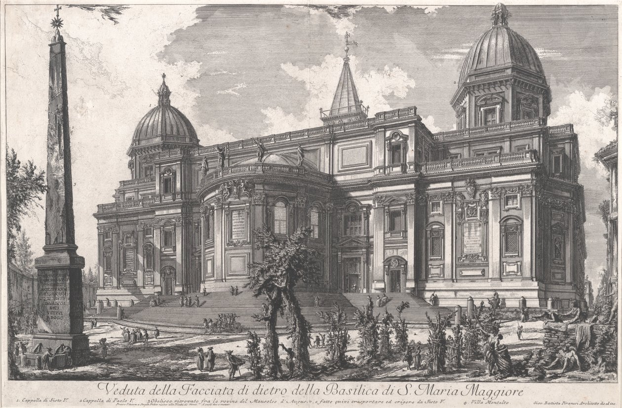Kilátás a S. Maria Maggiore-bazilika hátsó bejáratára, 1760-1778 körül (rézkarc) alkotó: Giovanni Battista Piranesi