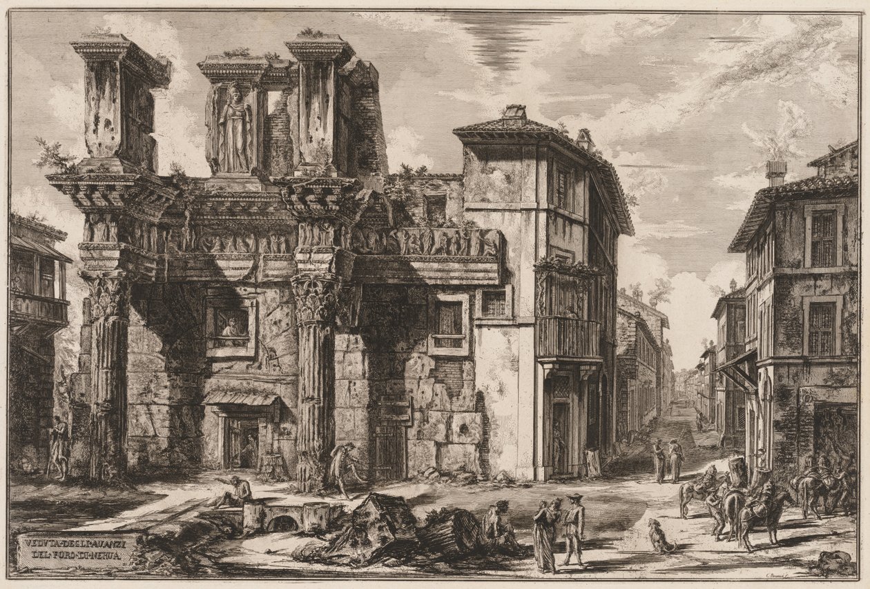 Róma látképe: Nerva fóruma. alkotó: Giovanni Battista Piranesi