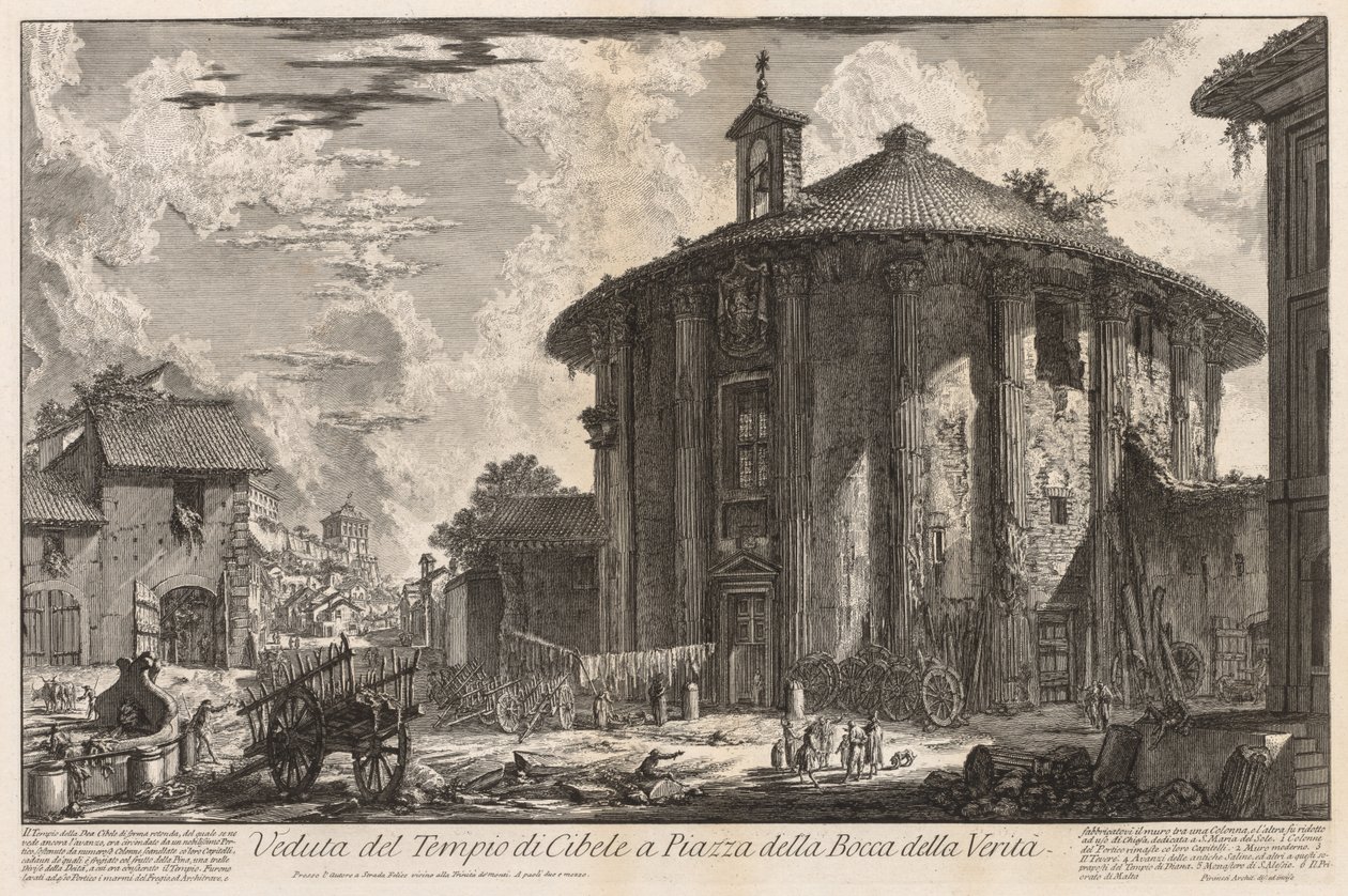Róma látképe: Cybele temploma, 1758. alkotó: Giovanni Battista Piranesi