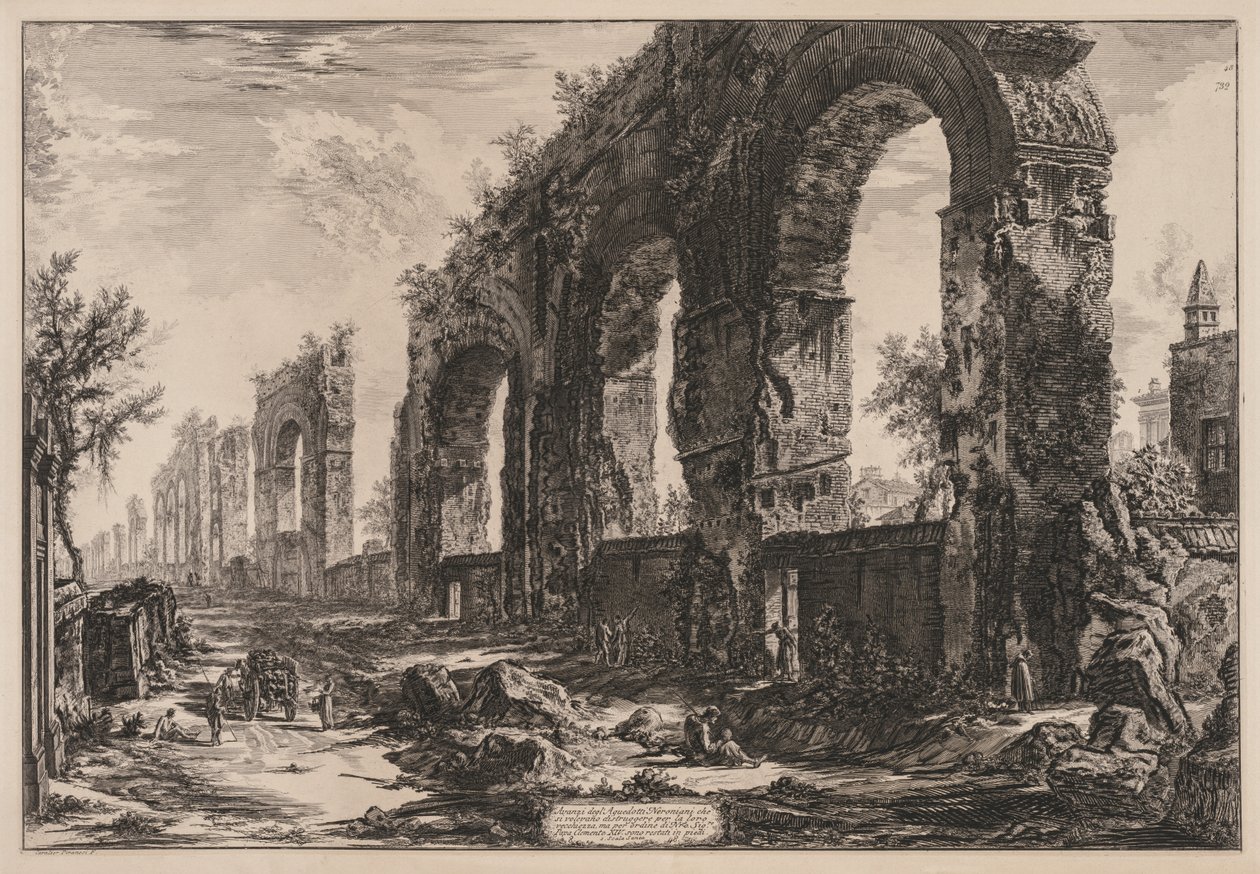 Róma látképe: Néró vízvezetéke alkotó: Giovanni Battista Piranesi