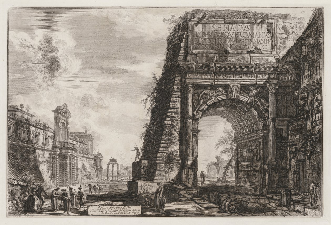 Róma kilátásai: Az ív vagy Titus alkotó: Giovanni Battista Piranesi