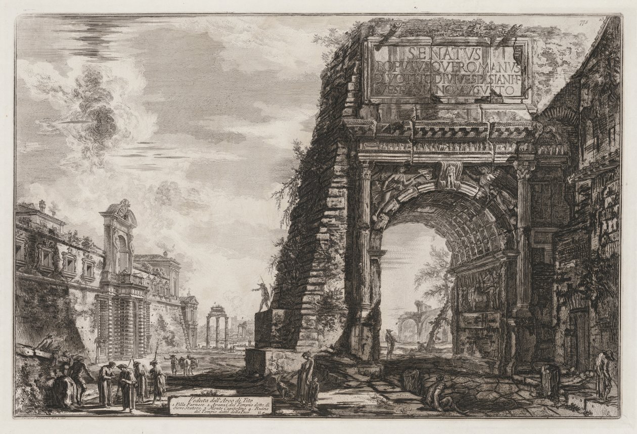 Róma látképei: The Arch vagy Titus, 1776. alkotó: Giovanni Battista Piranesi