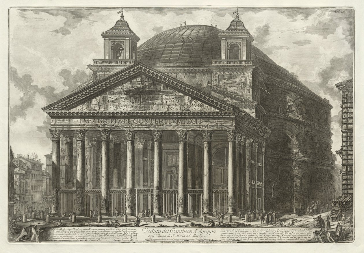 Róma látképe: Pantheon, 1761. alkotó: Giovanni Battista Piranesi