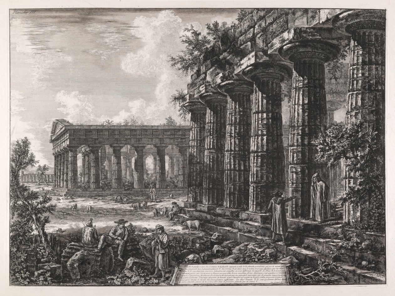 Kilátás a szemközti homlokzat egyes oszlopaira? hogy az előző lemezé alkotó: Giovanni Battista Piranesi