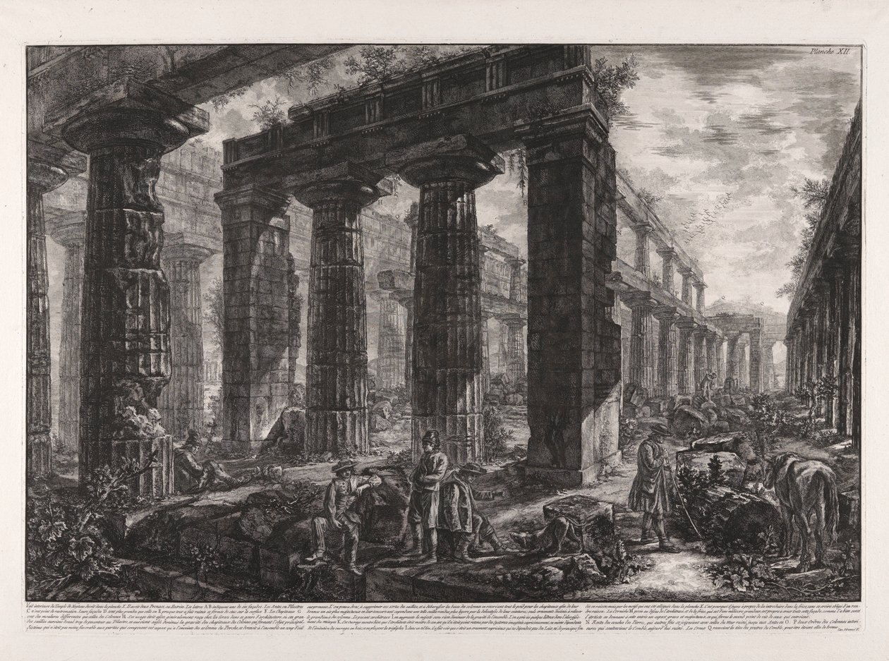 A X. táblán leírt Neptun-templom belső képe alkotó: Giovanni Battista Piranesi