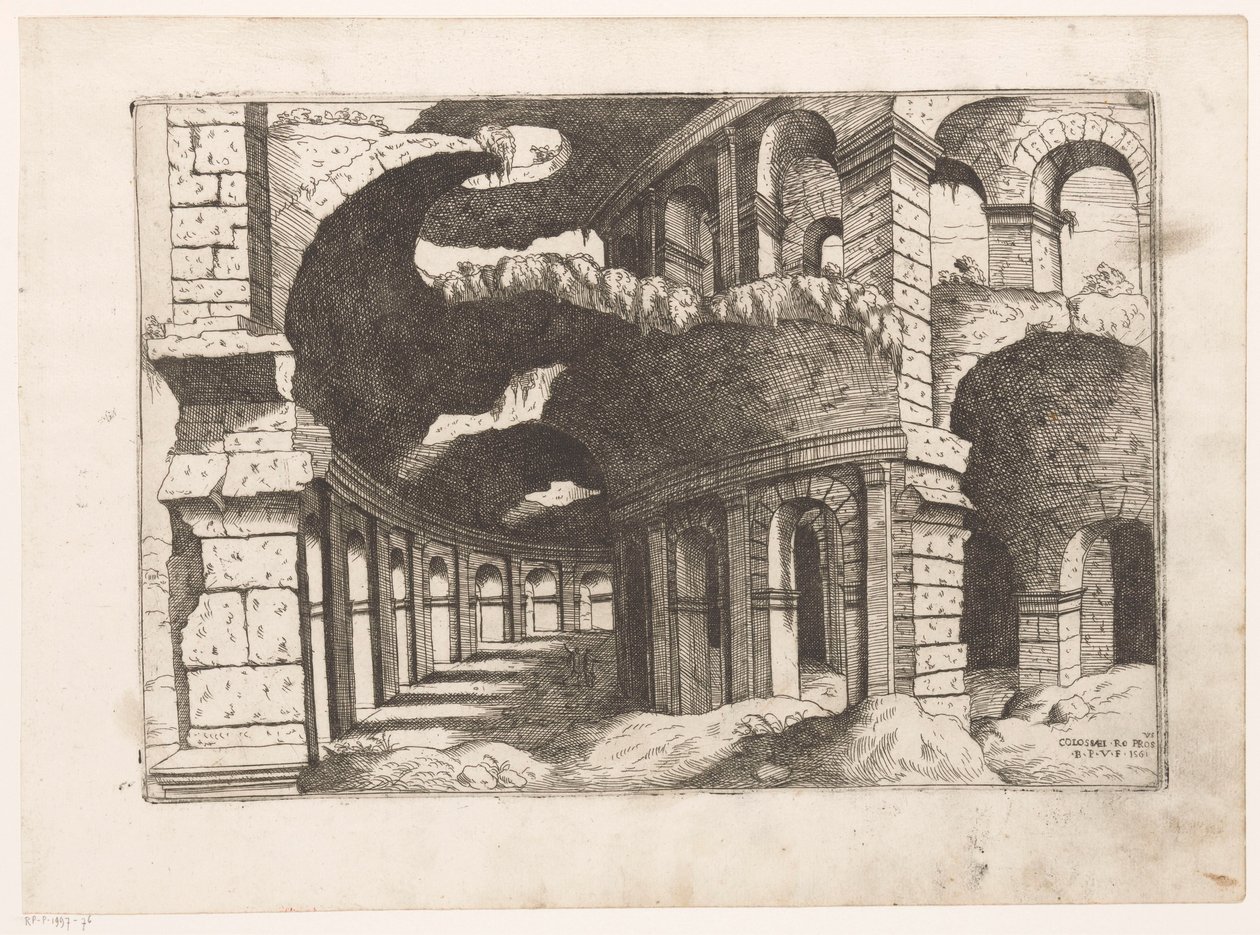 Gezicht in het Colosseum te Rome Colossians ro pros.us (cím az objektumon) Római romok (sorozat címe) A római ókor néhány fontos emléke (...) (sorozat címe) alkotó: Giovanni Battista Pittoni (I)