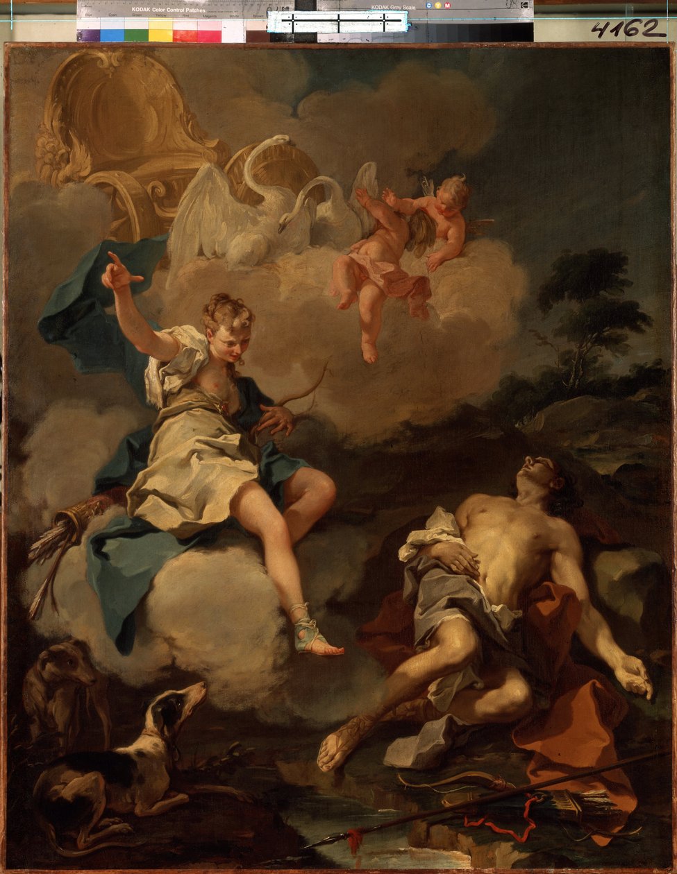 Diana és Endymion (Diana és Endymion). A görög mitológiában Diana (Artemisz) meglátogatja Endymiont az éjszaka folyamán, és örökké álomba merül, hogy szemlélje szépségét. Giambattista (Giovan Battista) (Giovanni Battista) Pitton festménye alkotó: Giovanni Battista Pittoni
