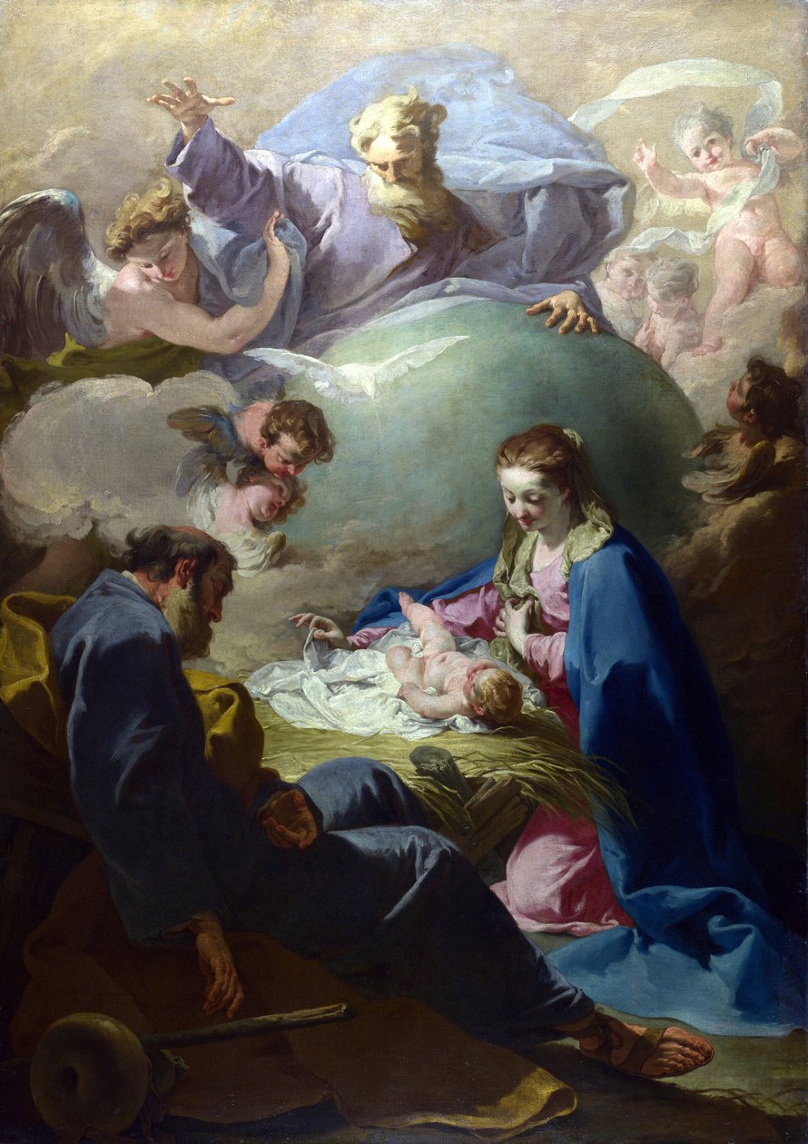 Születés az Atyaistennel és a Szentlélekkel, 1740 körül alkotó: Giovanni Battista Pittoni