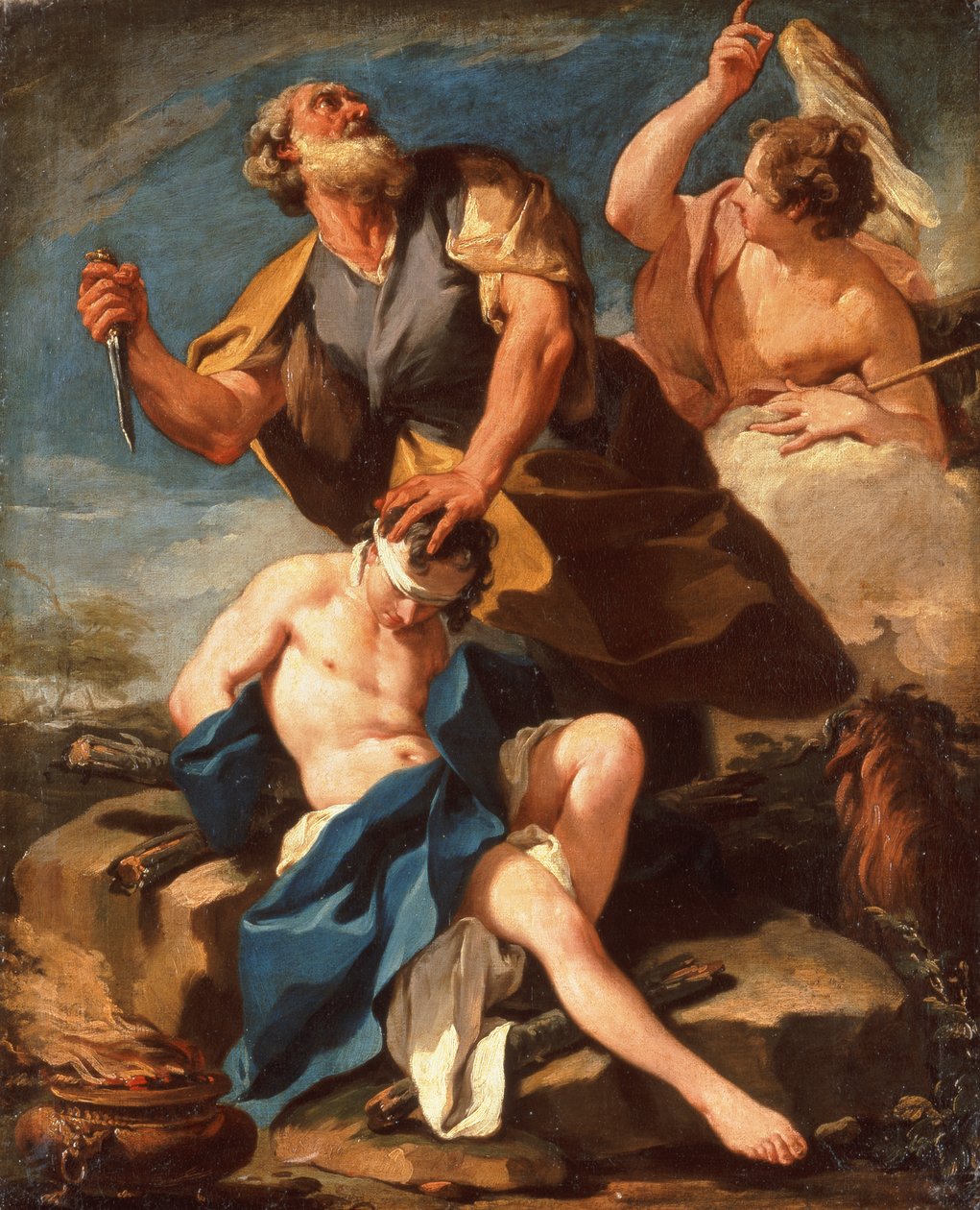 Izsák feláldozása (olaj, vászon) alkotó: Giovanni Battista Pittoni