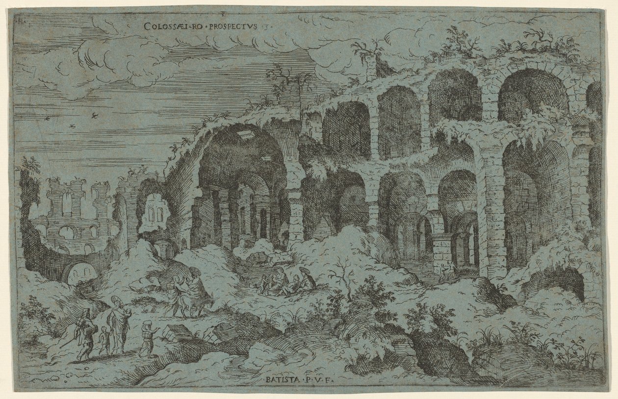 Colossaei. Ro. Tájékoztató. 3 (a római Colosseum harmadik képe) alkotó: Giovanni Battista Pittoni, after Hieronymus Cock