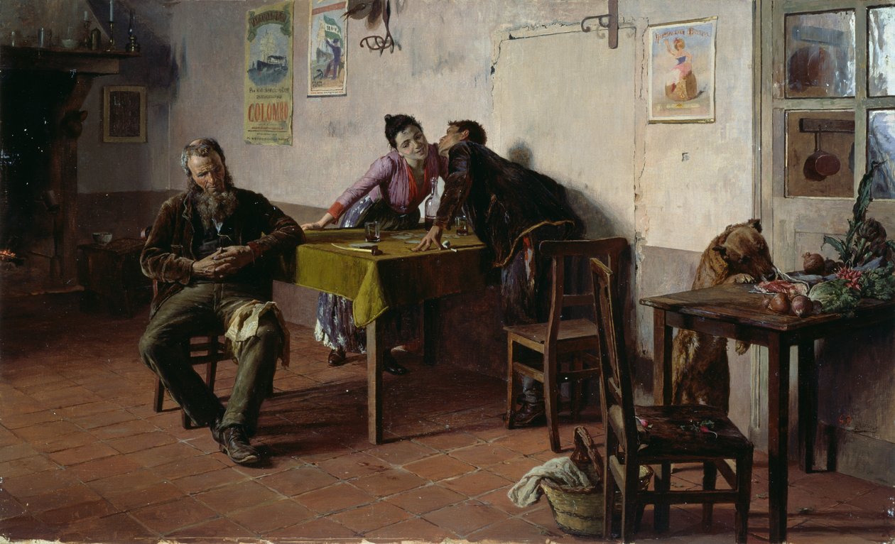 Bizalmak, Giovanni Battista Quadrone (1844-1898), olaj, panel, 30,5x52 cm alkotó: Giovanni Battista Quadrone