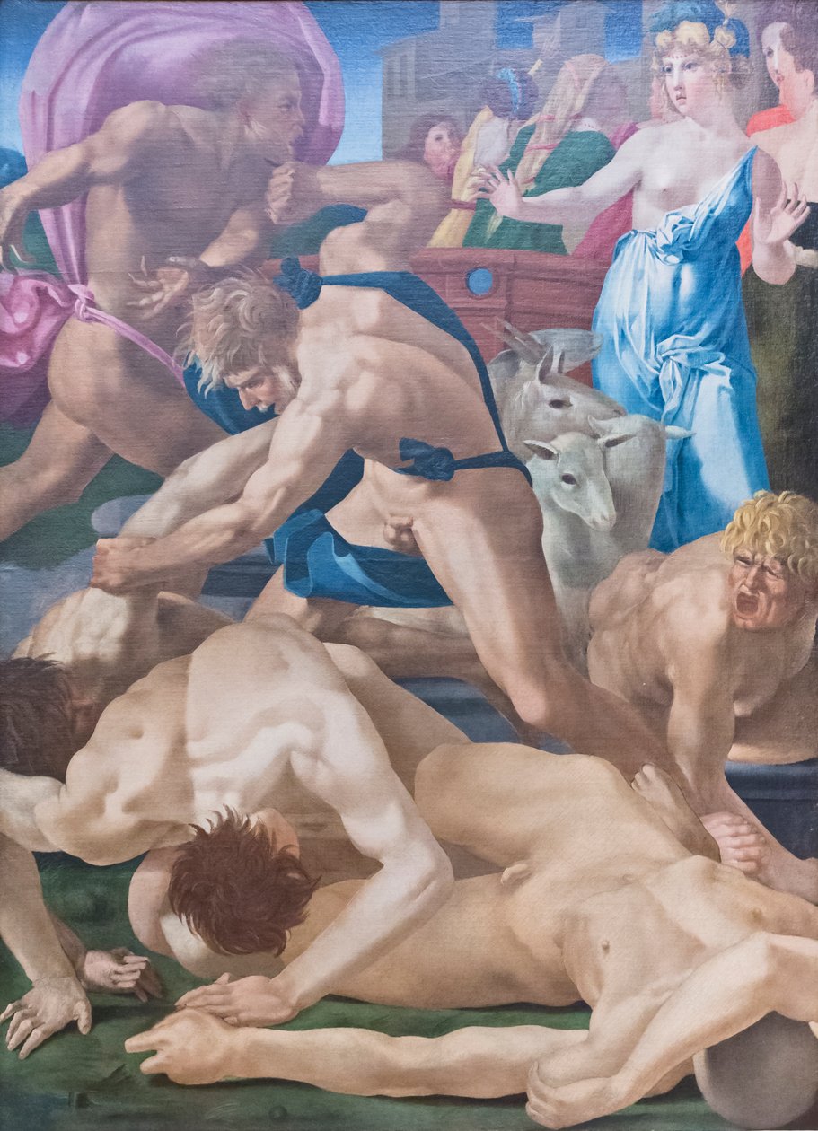 Mózes megvédi Jethro leányait alkotó: Giovanni Battista Rosso Fiorentino