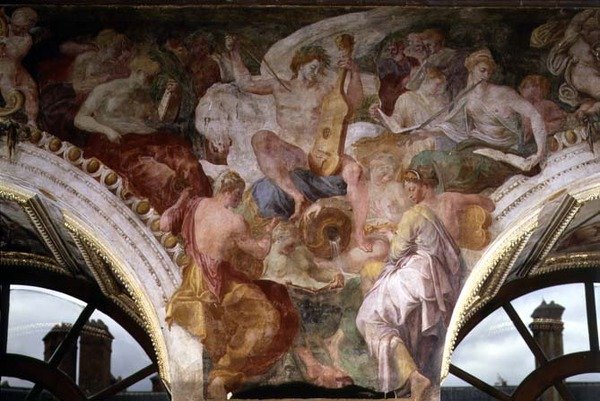 Parnasszus, részlet az I. Ferenc Galéria díszítéséből alkotó: Giovanni Battista Rosso Fiorentino