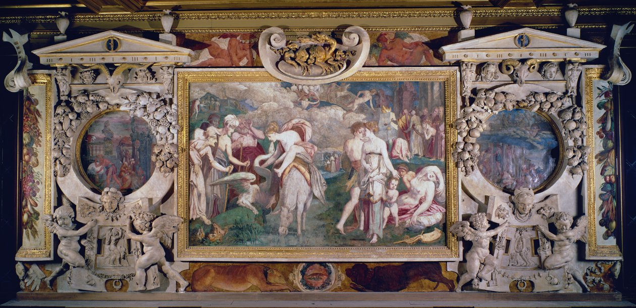 A Fiatalság kútja, az I. Ferenc Képtár dekorációs vázlatának részlete, 1530-40 alkotó: Giovanni Battista Rosso Fiorentino