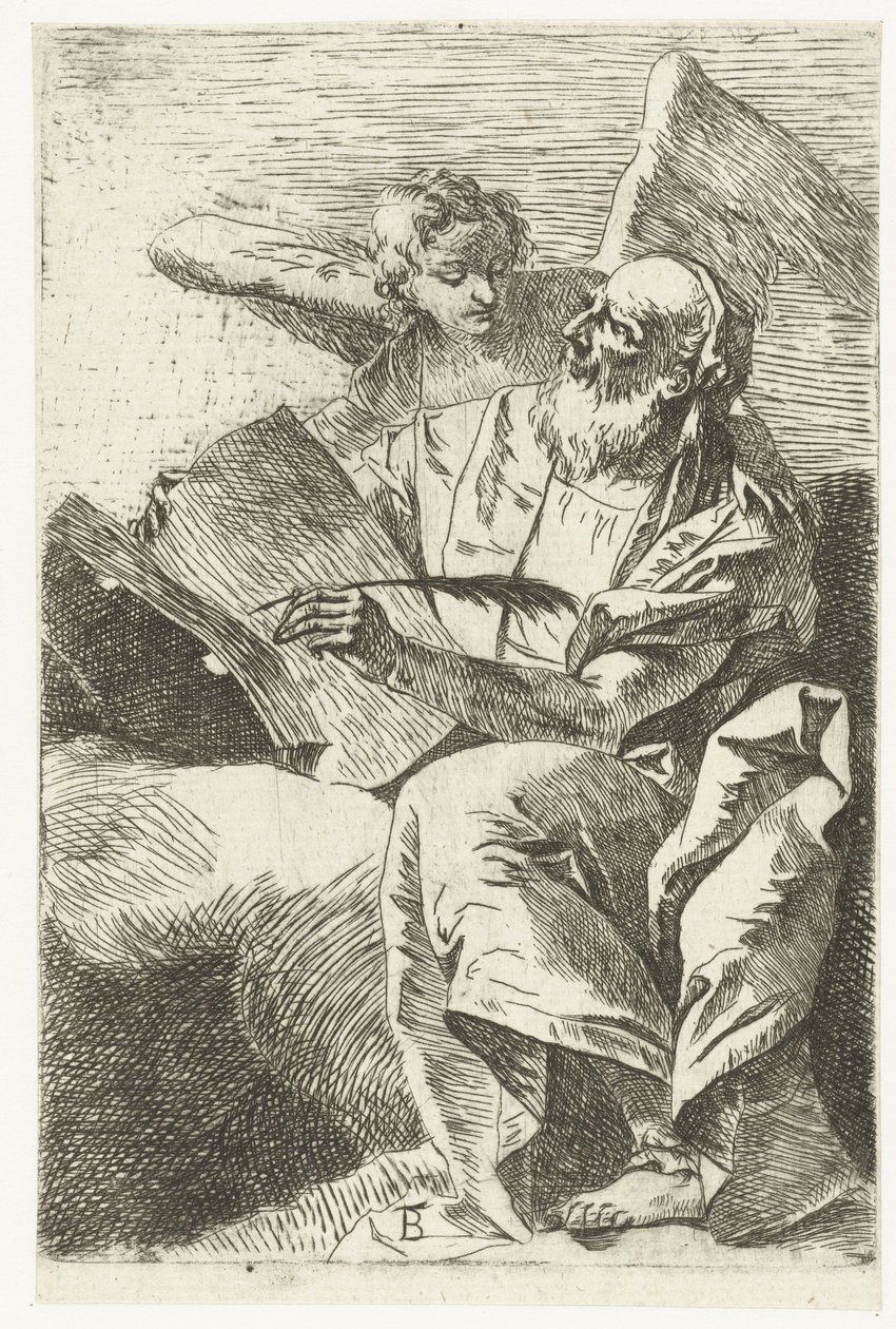 Máté evangélista angyallal Négy evangélista (sorozat címe) alkotó: Giovanni Battista Tiepolo (attributed to)