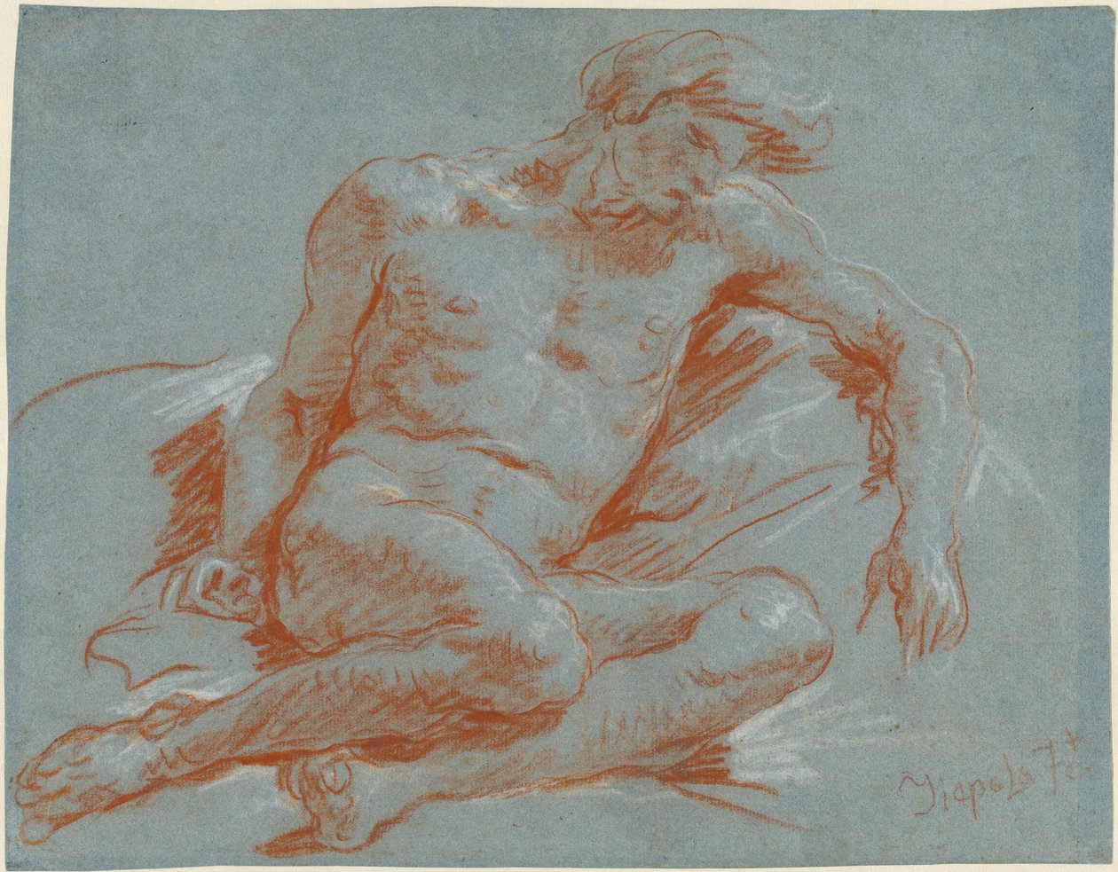 Egy ülő férfi akt alkotó: Giovanni Battista Tiepolo