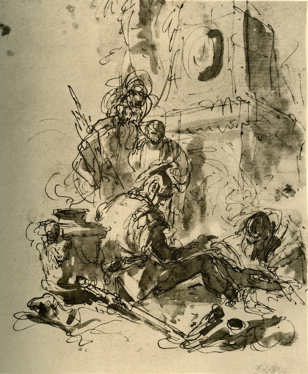 Ülő katona, 18. század közepe, 1928 alkotó: Giovanni Battista Tiepolo