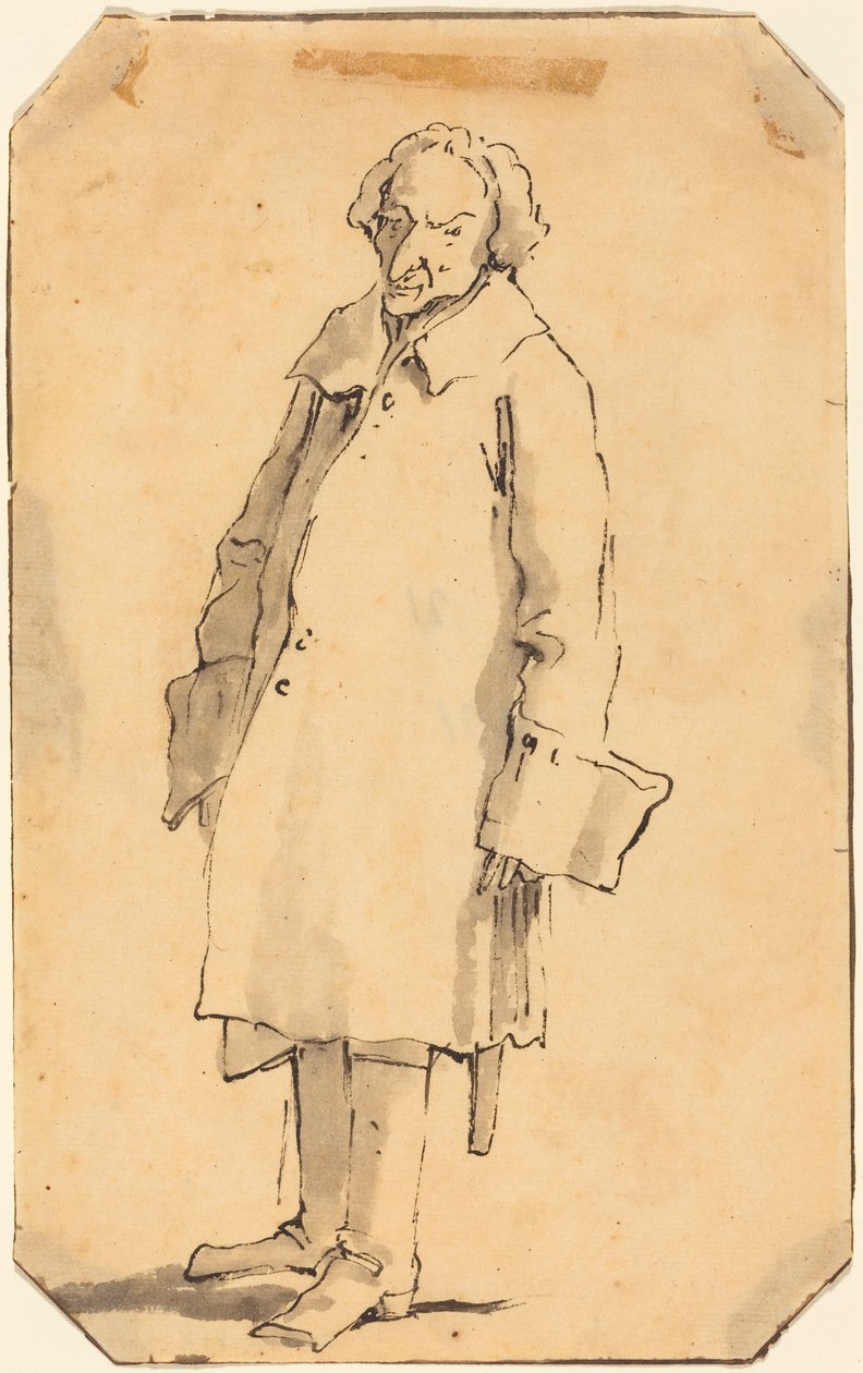 Álló férfi kabátban és csizmában alkotó: Giovanni Battista Tiepolo