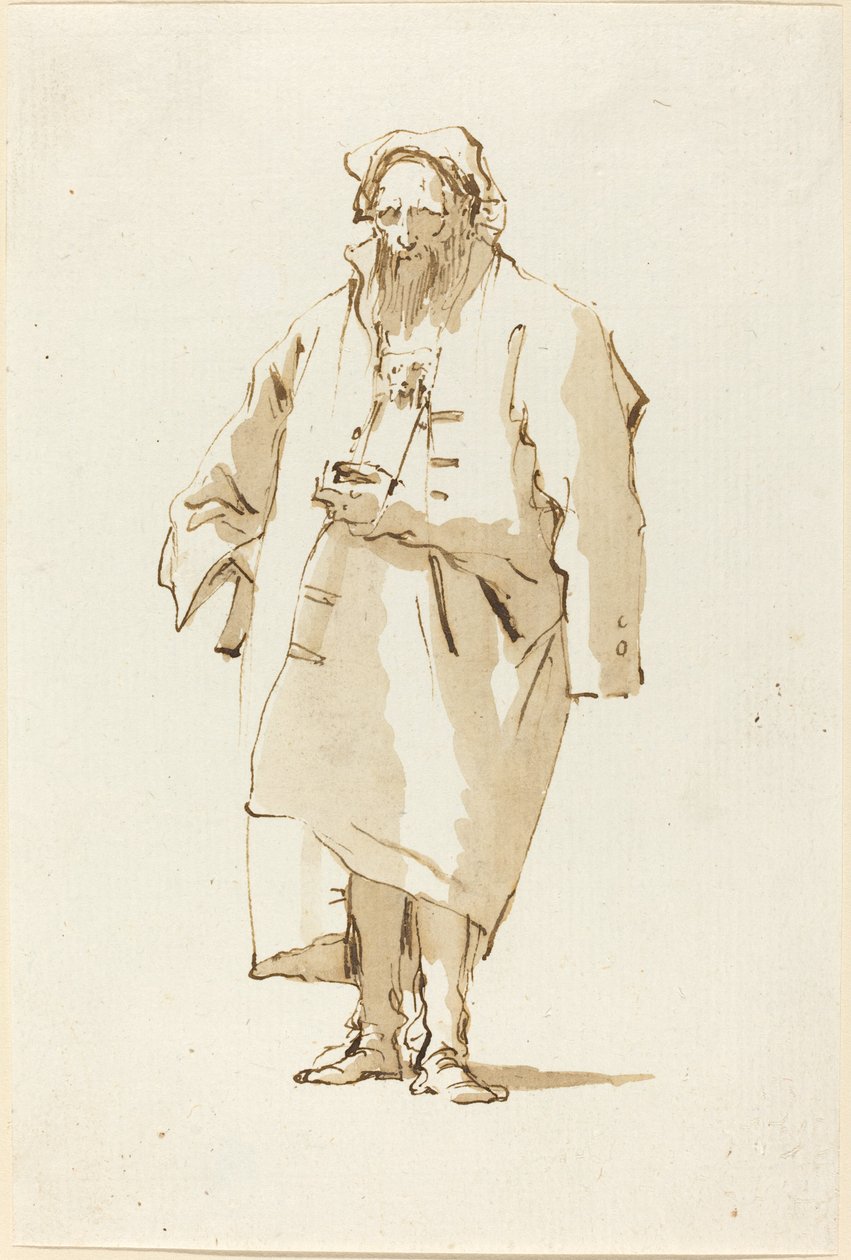 Egy álló keleti kabátot viselő alkotó: Giovanni Battista Tiepolo