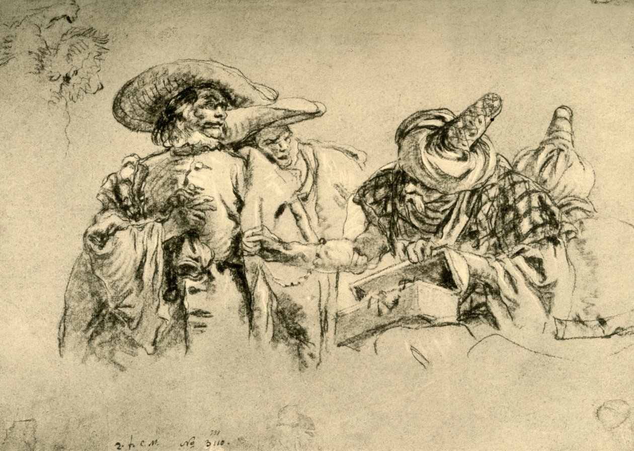 Egy keleti ékszerkereskedő és két európai kereskedő, 1752-1753, 1928 alkotó: Giovanni Battista Tiepolo