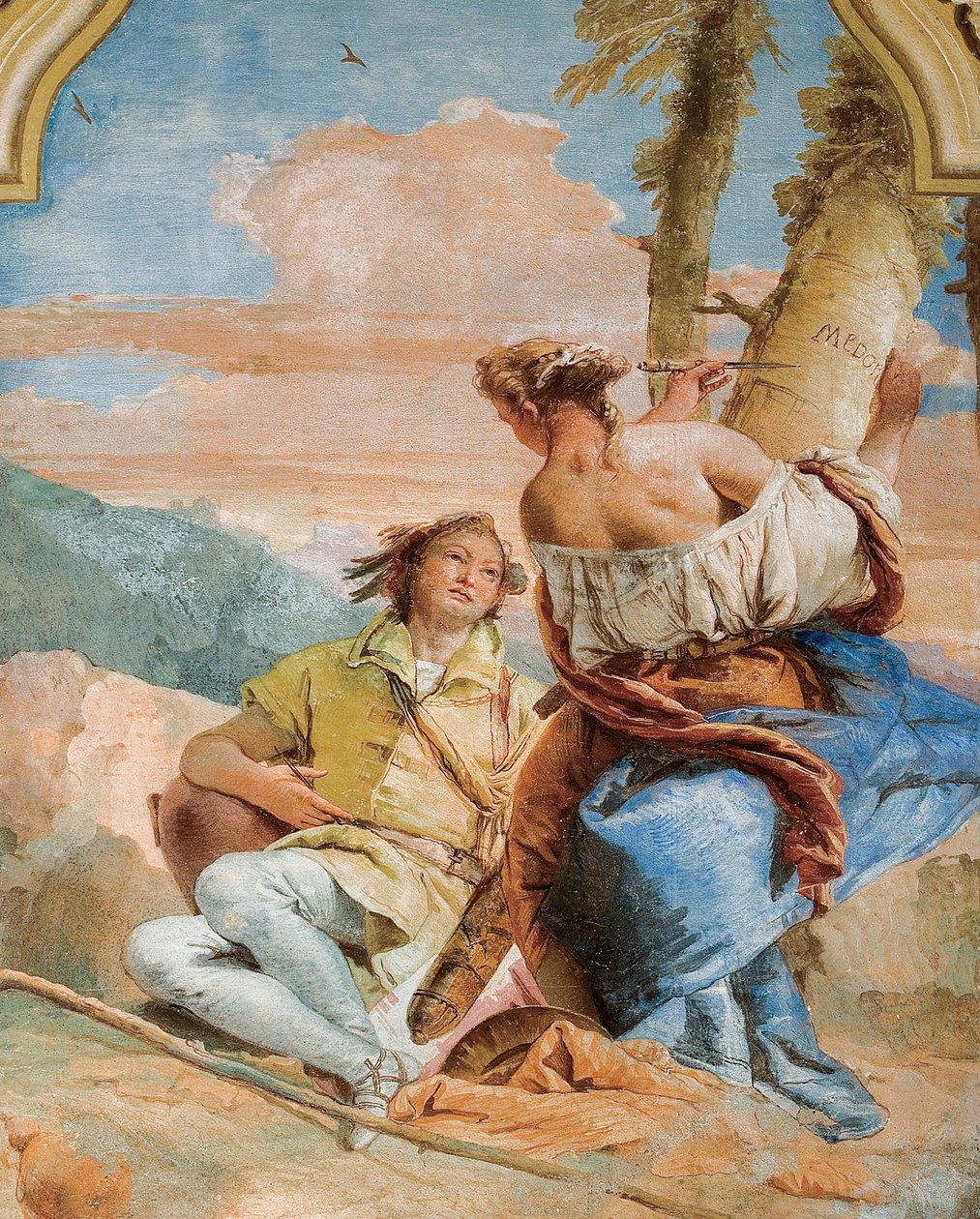 Angelica Medoros nevet faragta fává, Orlando Furioso szobájából a Palazzinában, 1757 alkotó: Giovanni Battista Tiepolo