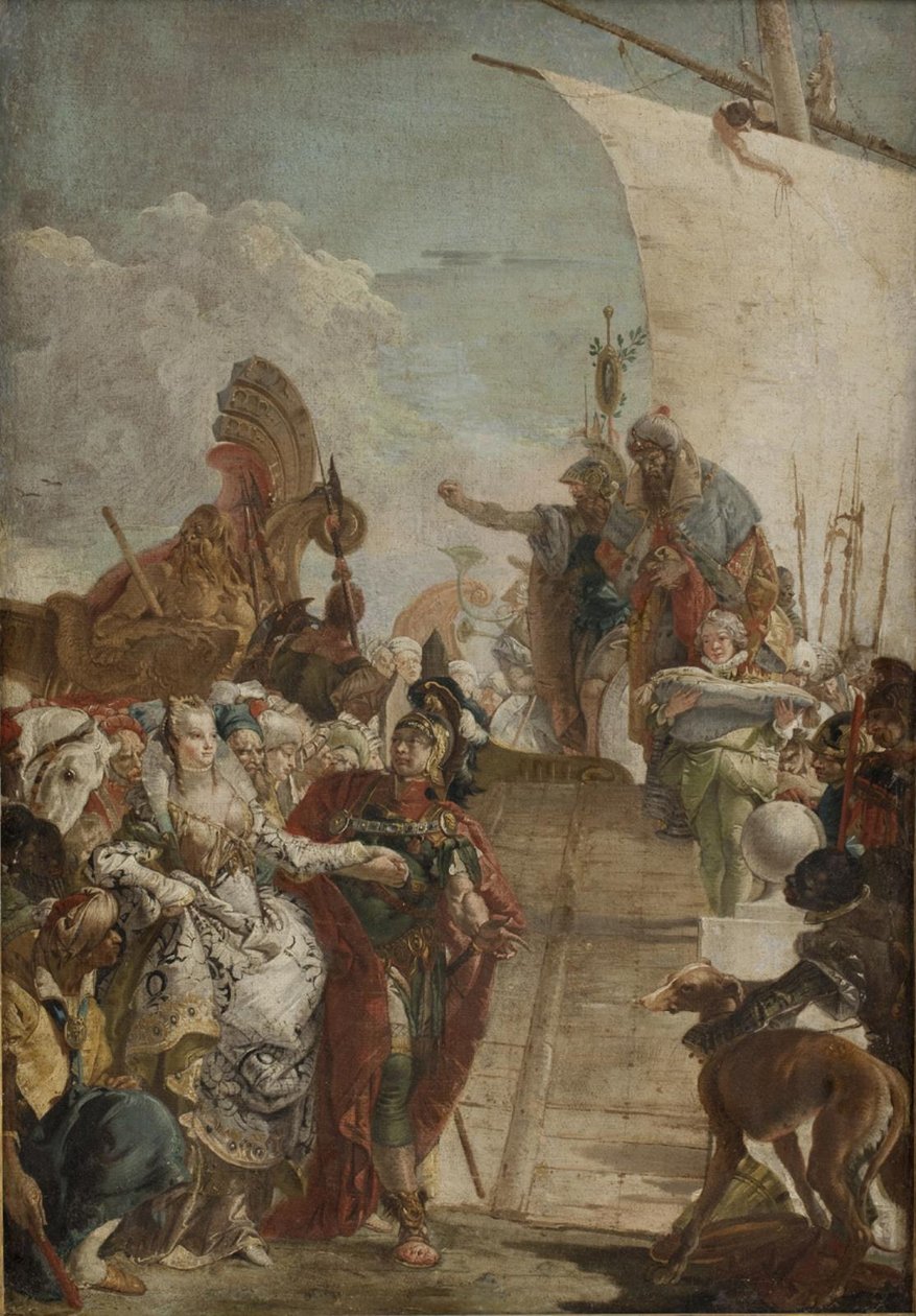 Anthony Kleopátrát vezeti a fedélzeten alkotó: Giovanni Battista Tiepolo
