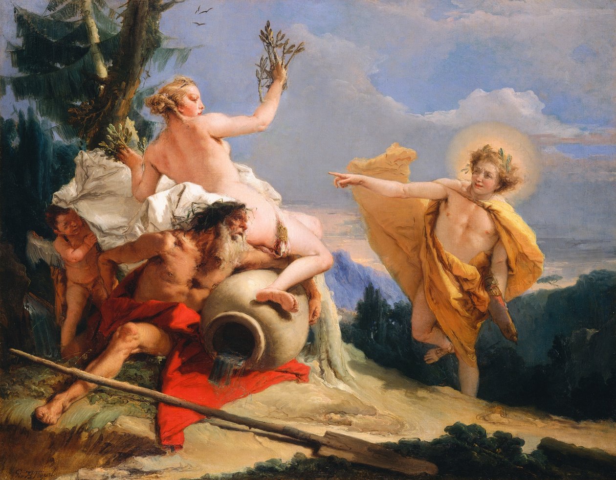 Apollo üldözi Daphnét alkotó: Giovanni Battista Tiepolo