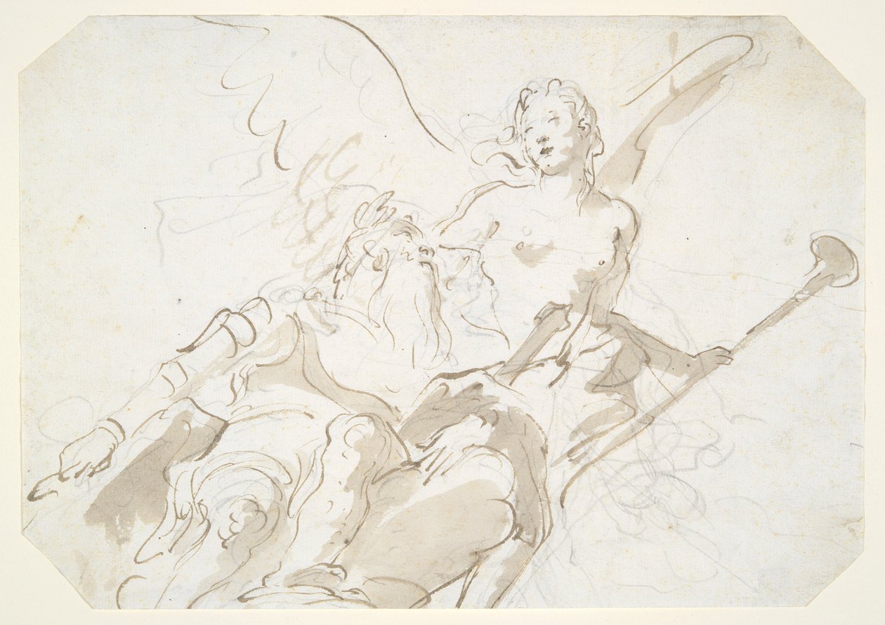 Egy idős harcos apoteózisa, egy mennyezethez a Ca alkotó: Giovanni Battista Tiepolo
