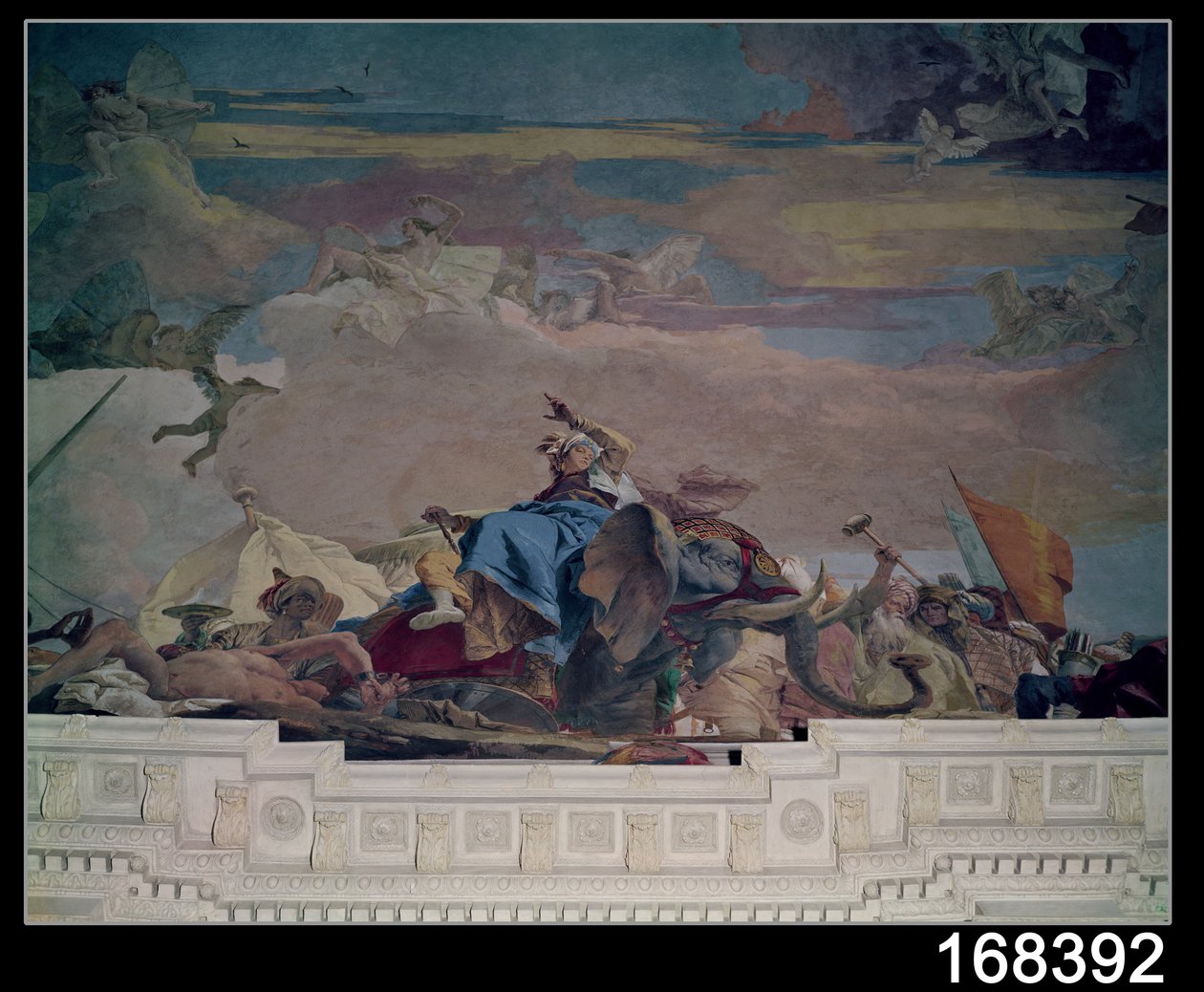 Ázsia, a négy kontinens egyike a „Treppenhaus” mennyezetéről, 1750-53 (freskó) (lásd még (112348 és 30573) alkotó: Giovanni Battista Tiepolo
