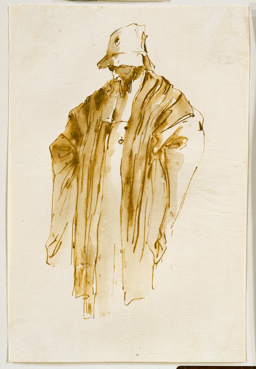 Bärtiger Mann, der nach links unten schaut alkotó: Giovanni Battista Tiepolo