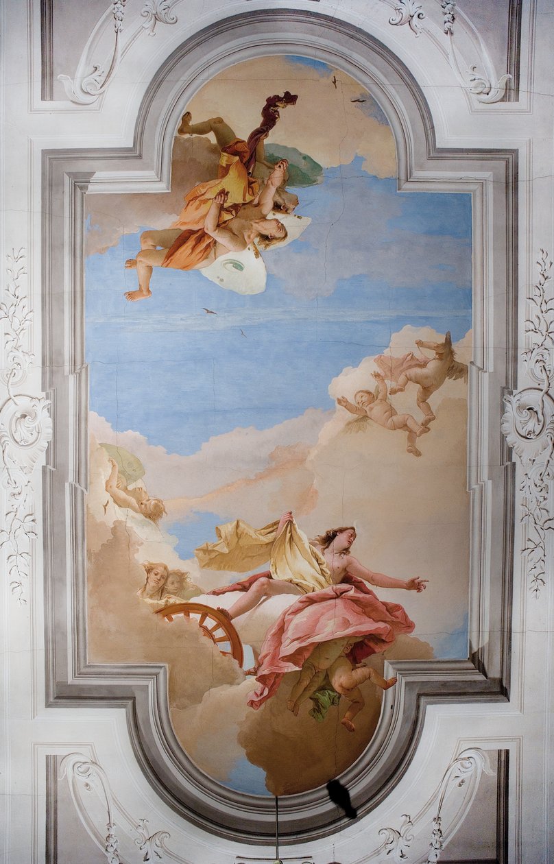 A Palazzina bejárati csarnokának mennyezete, 1757 alkotó: Giovanni Battista Tiepolo