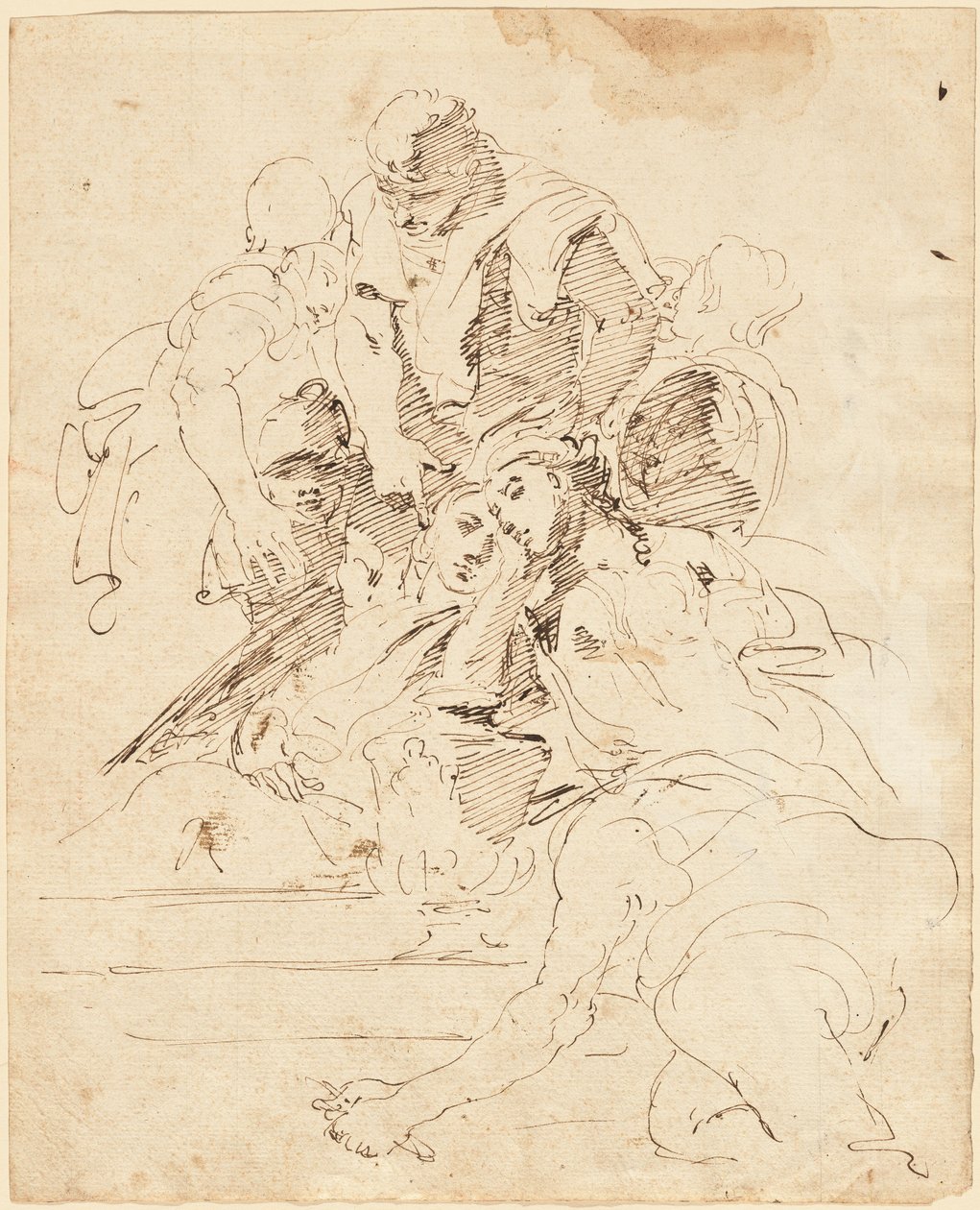 Klasszikus alakok összegyűltek egy urna körül alkotó: Giovanni Battista Tiepolo