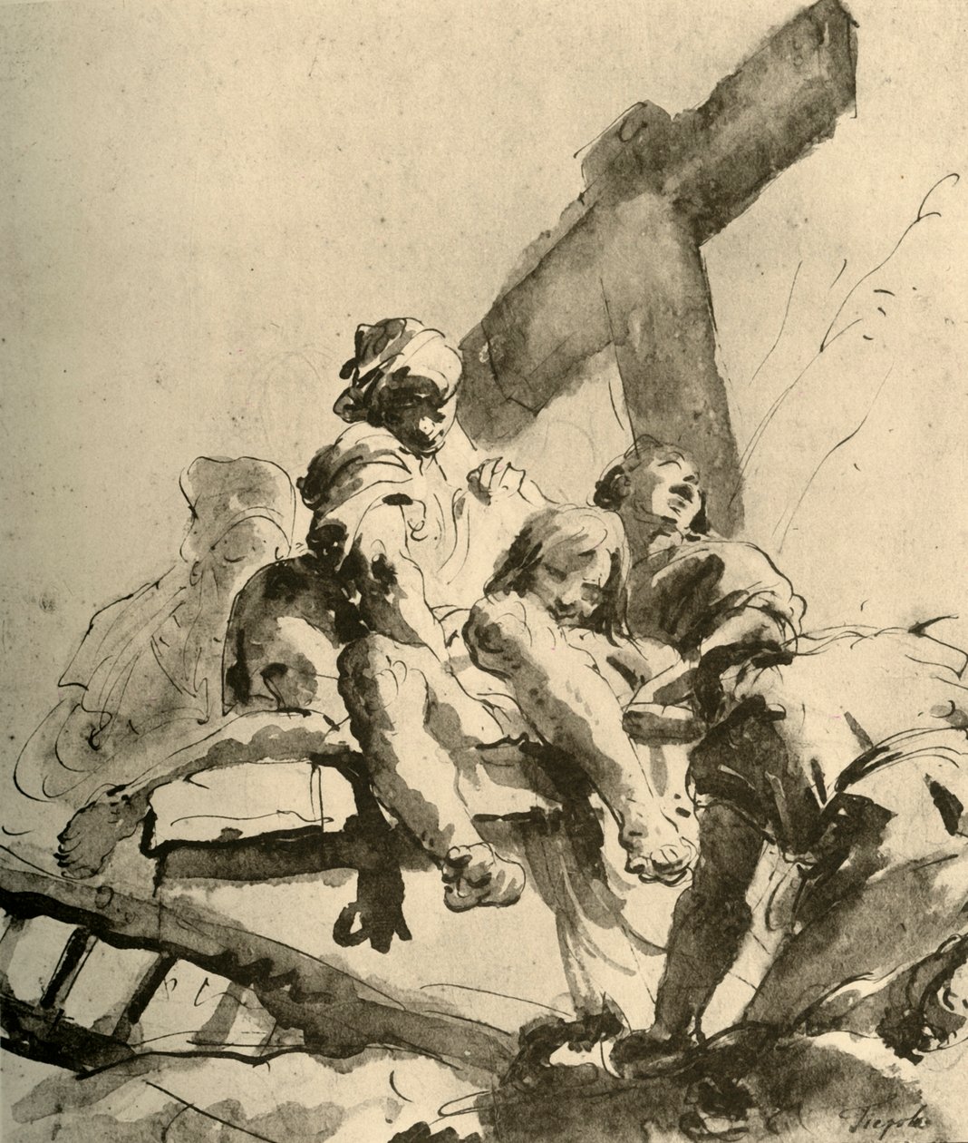 Leszállás a keresztről, 18. század közepe, 1928 alkotó: Giovanni Battista Tiepolo