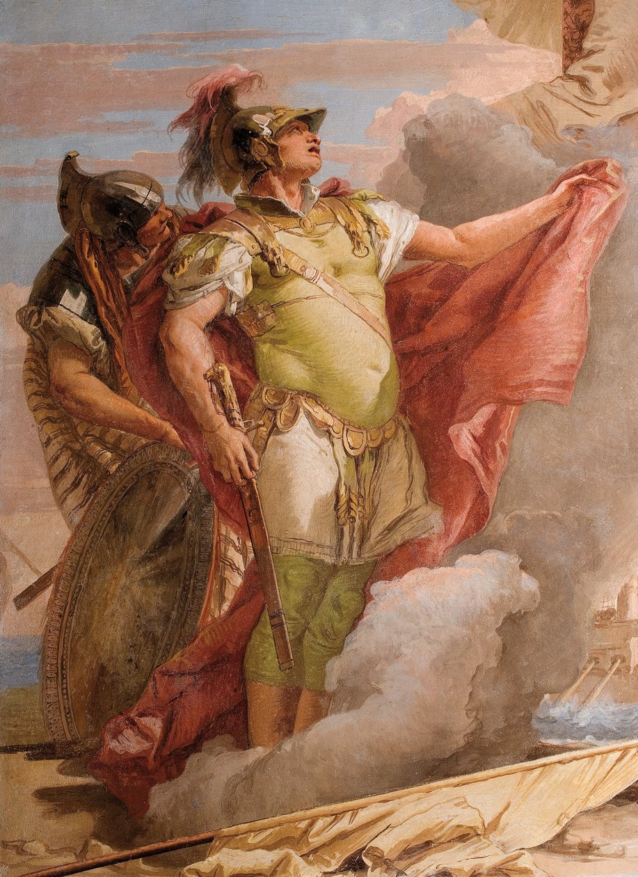 Részlet Aeneasról, a Vénusz búcsújából Aeneastól, az Aeneis szobájából a Palazzinában, 1757 alkotó: Giovanni Battista Tiepolo