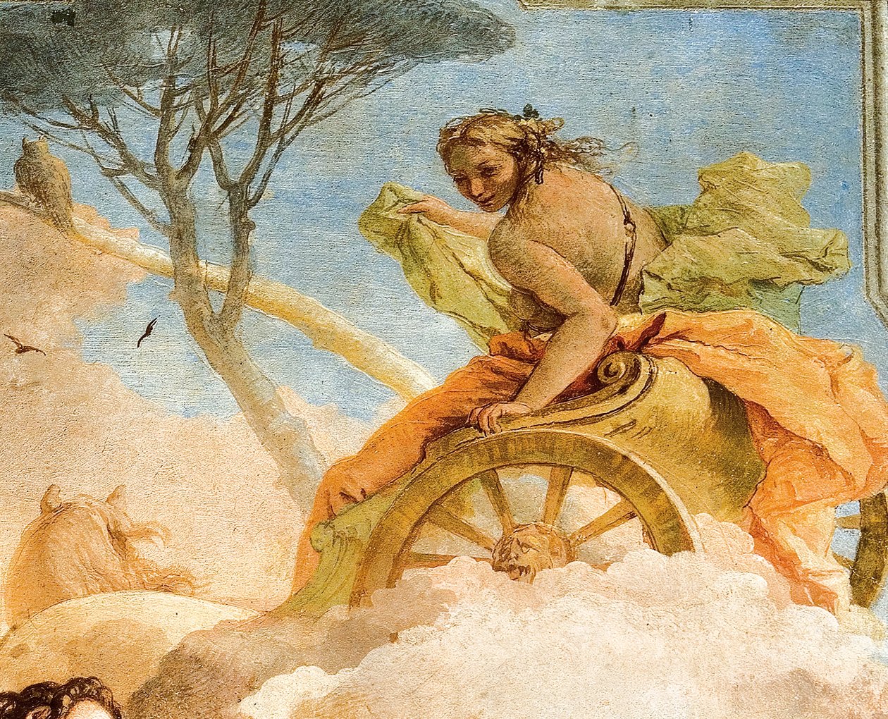 Armida részlete, Armida Elrabolja az alvó Rinaldót a jeruzsálemi szobából a Palazzinában, 1757 alkotó: Giovanni Battista Tiepolo