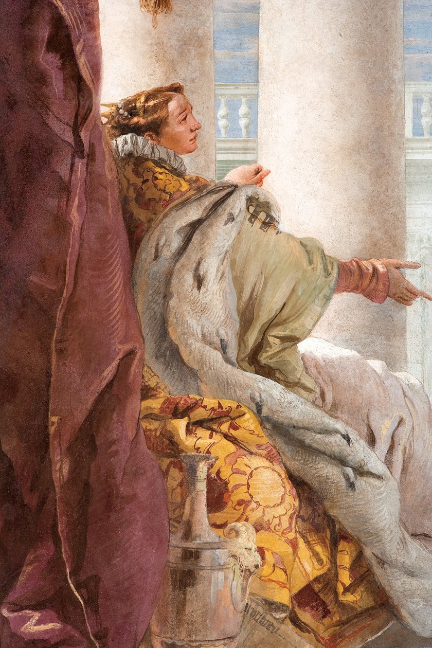 Didó részlete az Aeneid bemutatja Cupidót, Ascaniusnak álcázva, Didóig, az Aeneis szobájából a Palazzinában, 1757 alkotó: Giovanni Battista Tiepolo