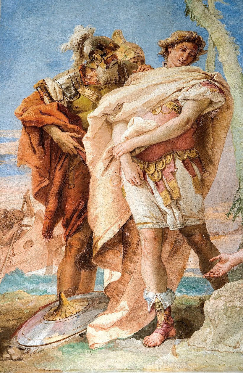 Részlet Rinaldoról, Rinaldo Abandoning Armidából, Jeruzsálem szobájából, a Palazzinában, 1757 alkotó: Giovanni Battista Tiepolo