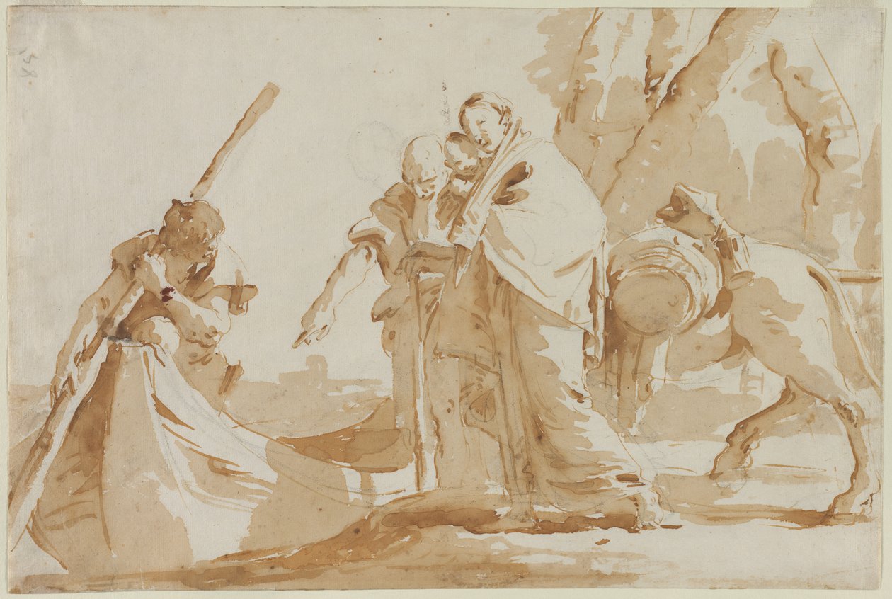 Repülés Egyiptomba: A Szent Család kikötője, c. 1735. alkotó: Giovanni Battista Tiepolo
