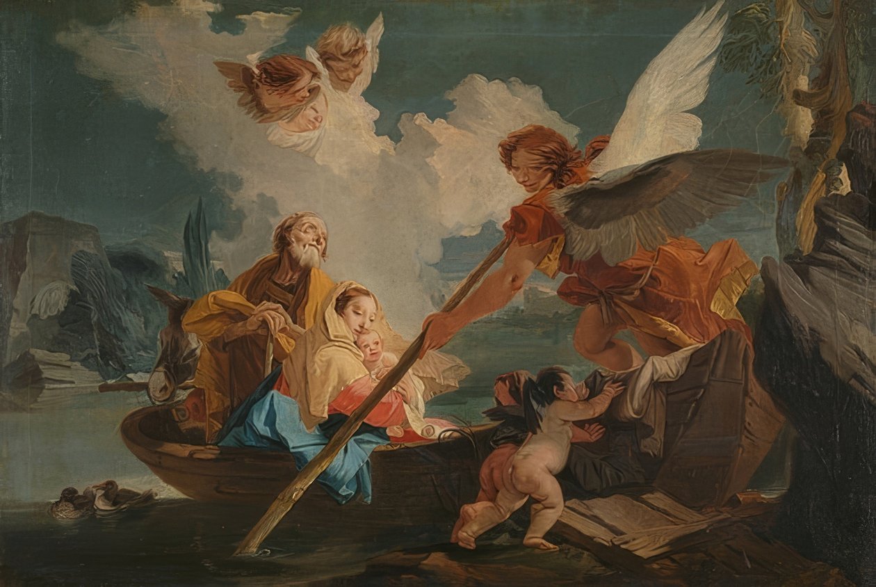 Menekülés Egyiptomba. 1750-1810 alkotó: Giovanni Battista Tiepolo