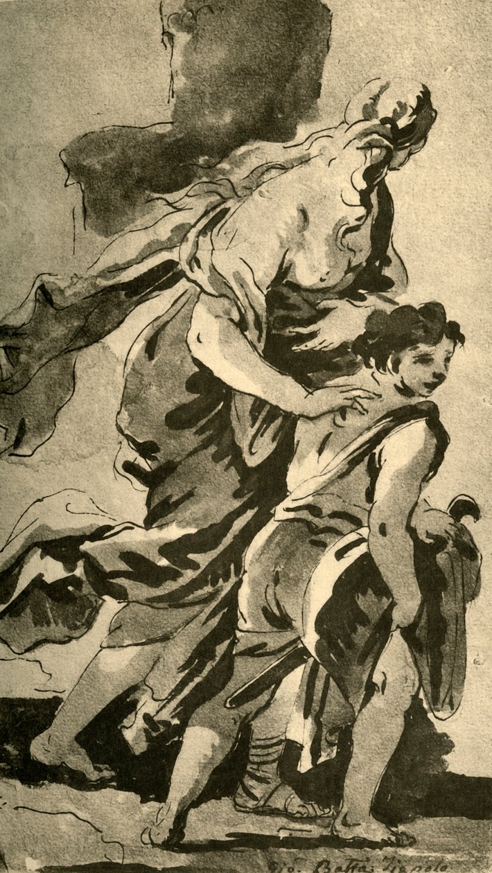 Hágár és Izmael, 18. század közepe, 1928 alkotó: Giovanni Battista Tiepolo