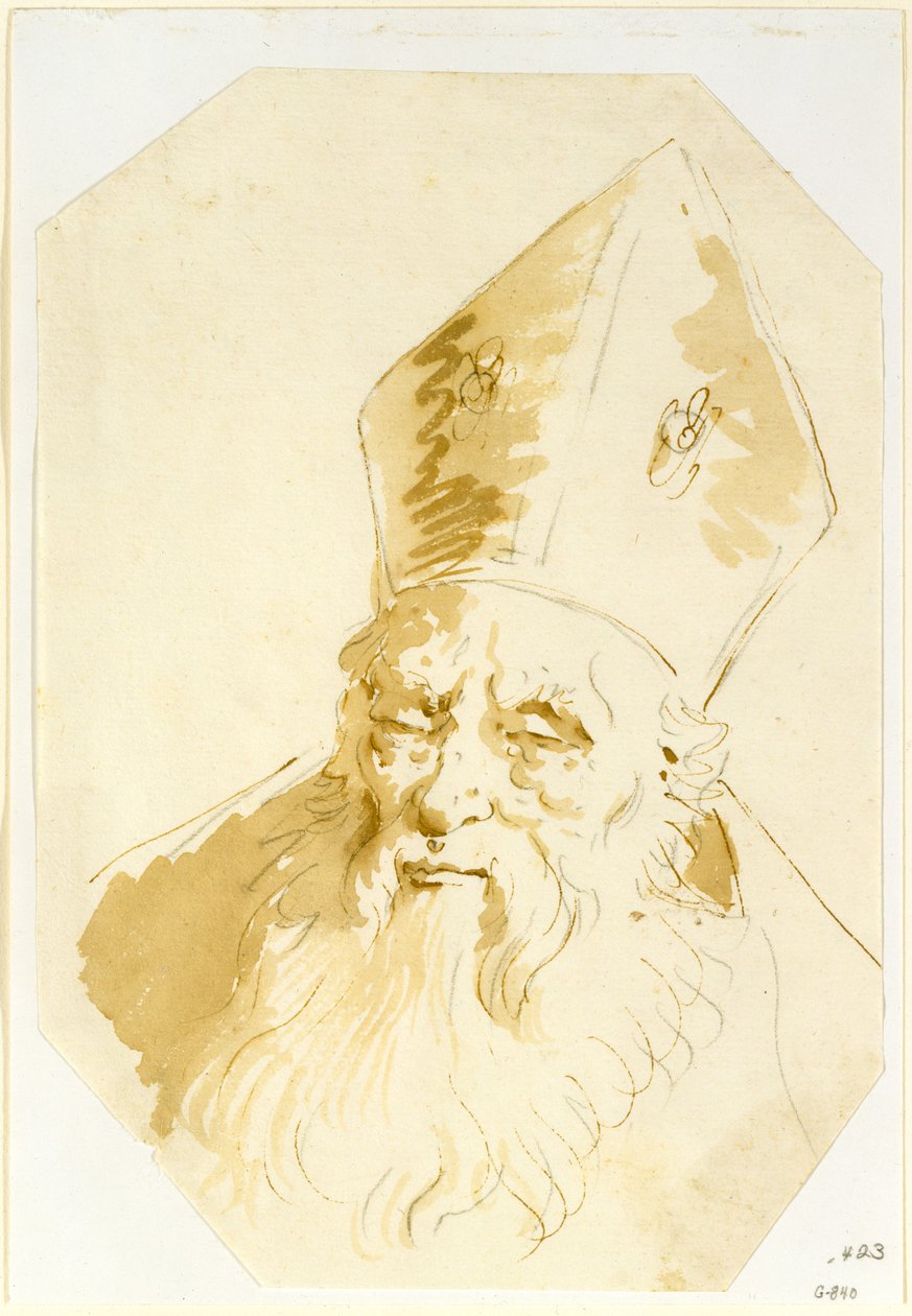 Egy püspök feje alkotó: Giovanni Battista Tiepolo