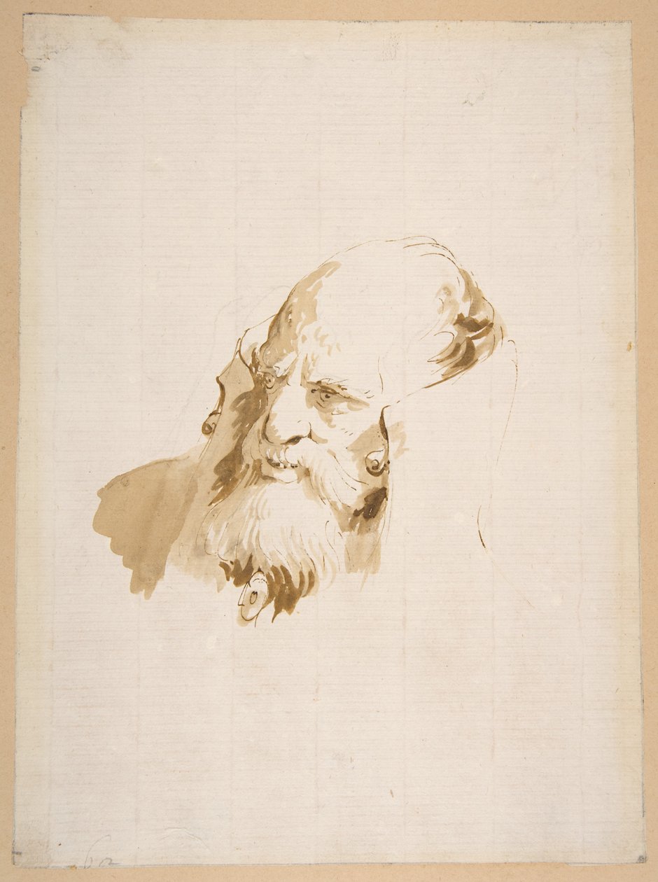 Magas galléros férfi feje alkotó: Giovanni Battista Tiepolo