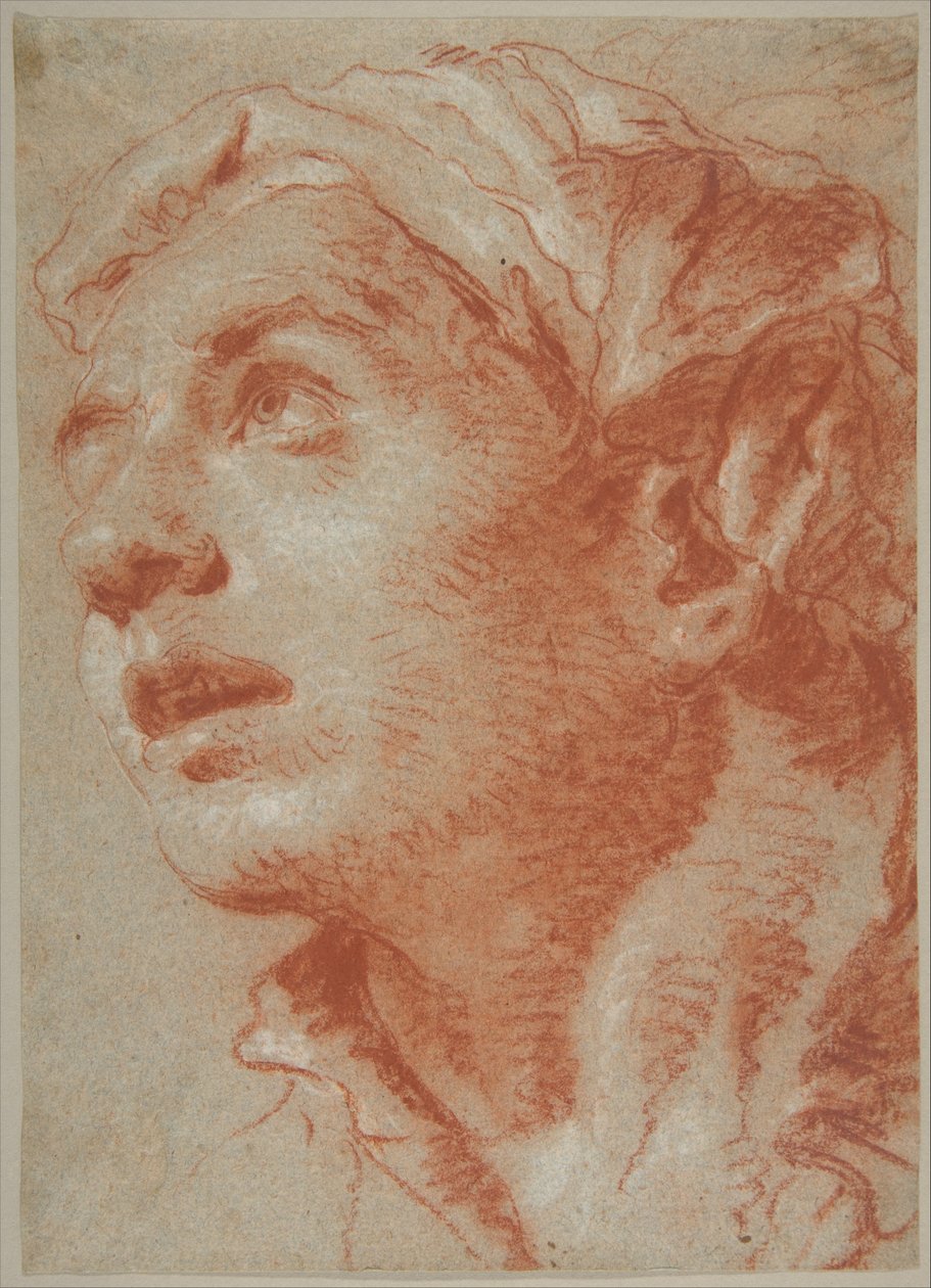 Egy fiatal férfi feje háromnegyed nézetben alkotó: Giovanni Battista Tiepolo
