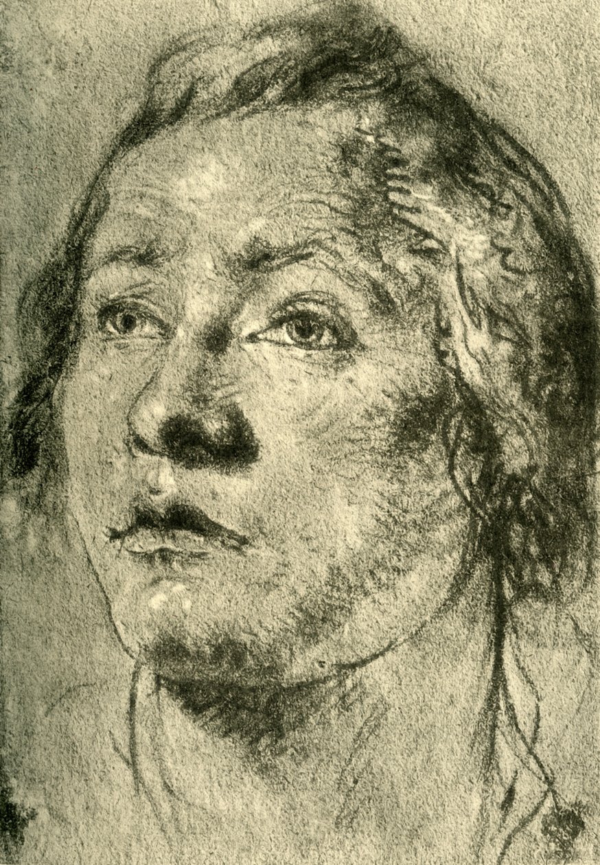 Egy fiatalember feje, 18. század közepe, 1928 alkotó: Giovanni Battista Tiepolo